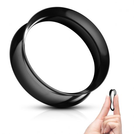 Piercing tunnel en silicone noir ultra souple