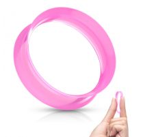 Piercing tunnel en silicone rose ultra souple