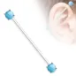 Piercing industriel double pierre turquoise