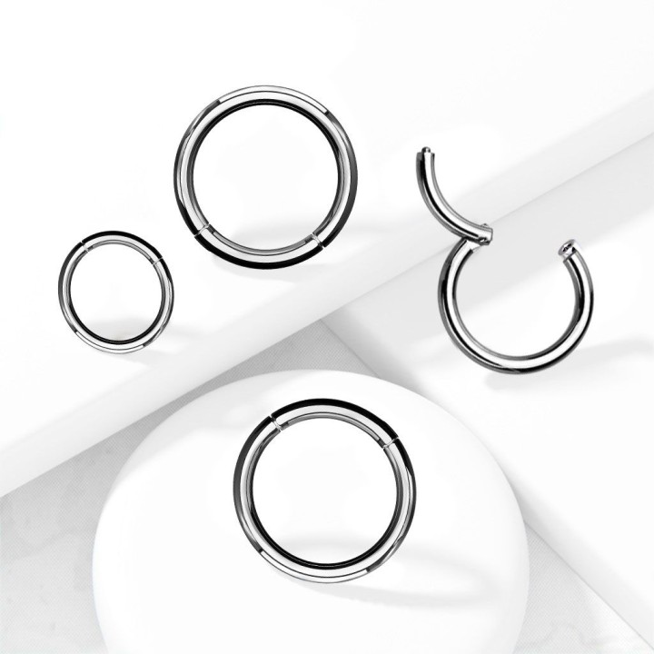 Piercing anneau segment clipsable acier chirurgical