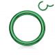 Piercing anneau segment clipsable acier chirurgical vert