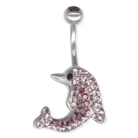 Piercing nombril Swarovski Crystal Evolution Dauphin - Bijou Piercing Nombril