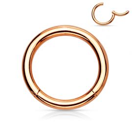 Piercing anneau segment clipsable acier chirurgical or rose