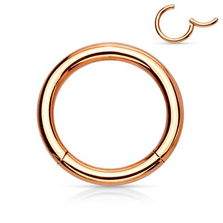 Piercing anneau segment clipsable acier chirurgical or rose 