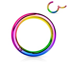Piercing anneau segment clipsable acier chirurgical multicolore