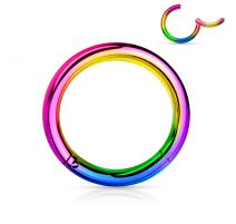 Piercing anneau segment clipsable acier chirurgical multicolore