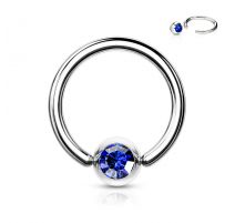 Piercing anneau Captif Strass Bleu