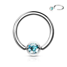 Piercing anneau Captif Strass Turquoise