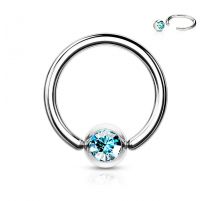 Piercing anneau Captif Strass Turquoise