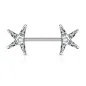Piercing téton barbell zirconium étoile blanc