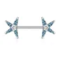 Piercing téton barbell zirconium étoile turquoise