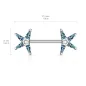 Piercing téton barbell zirconium étoile turquoise