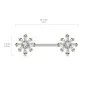 Piercing téton barbell zirconium fleurs doré