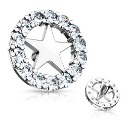 Piercing microdermal étoile strass blancs