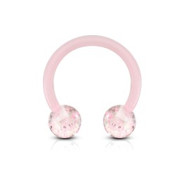 Piercing fer à cheval Bioflex à paillettes rose