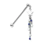 Piercing industriel pendentif chaines étoiles bleu
