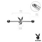 Piercing industriel Playboy skull noir
