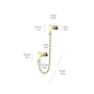 Double piercing cartilage oreille chaine billes étoile lune doré