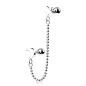 Double piercing cartilage oreille chaine billes étoile lune