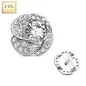 Piercing microdermal Or blanc 14 Carats fleur de rose