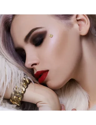 Piercing microdermal Or jaune 14 Carats fleur de rose