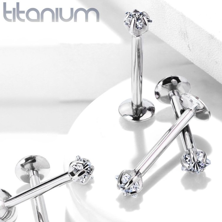 Piercing Labret Monroe Gemme étoile Titane G23