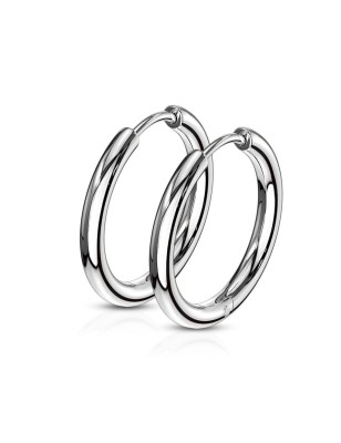 Paire boucles d'oreille anneaux en acier inoxydable