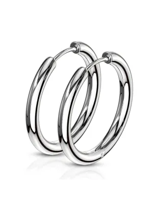 Paire boucles d'oreille anneaux en acier inoxydable