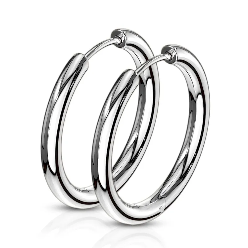 Paire boucles d'oreille anneaux en acier inoxydable