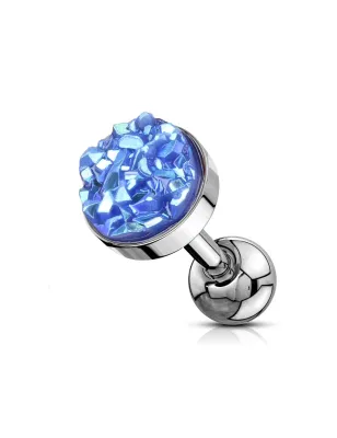 Piercing cartilage hélix druse bleue