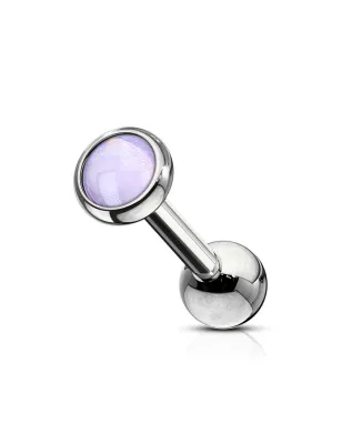 Piercing oreille cartilage hélix pierre lumineuse violette