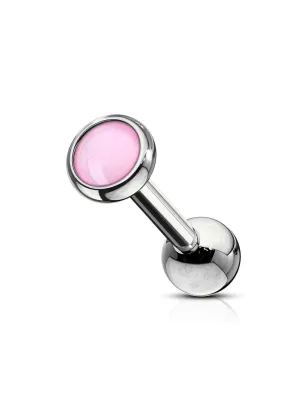 Piercing oreille cartilage hélix pierre lumineuse rose