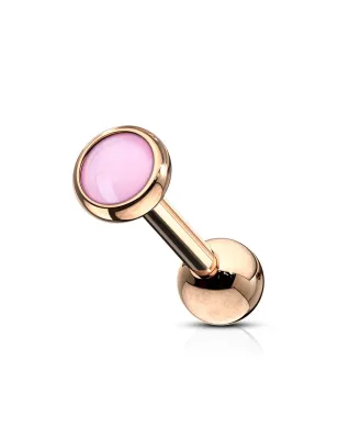 Piercing cartilage hélix rosé pierre lumineuse rose