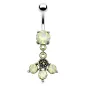 Piercing nombril pendentif cristaux opalite Piercing nombril pendentif cristaux opalite