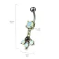 Piercing nombril pendentif cristaux opalite Piercing nombril pendentif cristaux opalite
