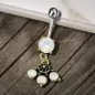 Piercing nombril pendentif cristaux opalite Piercing nombril pendentif cristaux opalite