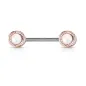 Piercing téton floral opaline blanche