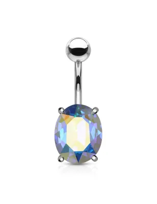 Piercing nombril cristal ovale aurore boréale