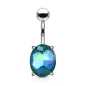 Piercing nombril cristal ovale turquoise