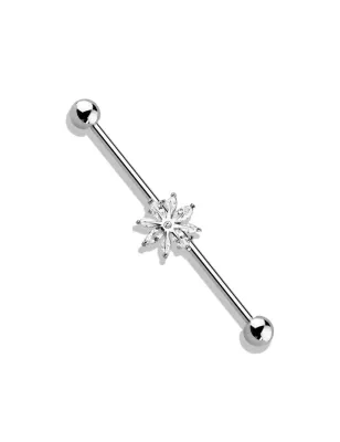 Piercing industriel oreille flocon de neige