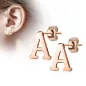 Paire boucles d'oreilles lettre alphabet or rose Paire boucles d'oreilles lettre alphabet or rose