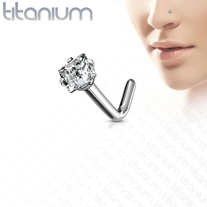 L Shape Nose Stud Stud Piercing Set En Acier Inoxydable Star Bague