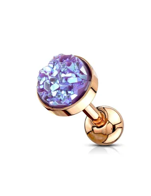 Piercing cartilage hélix or rose druse violette