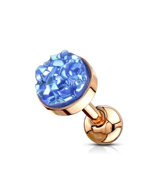 Piercing cartilage hélix or rose druse bleue