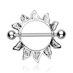 Boucliers Piercing Téton – Soleil Et Cœurs – Acier Chirurgical 14g (1,6 Mm) – Neuf Avec étiquettes