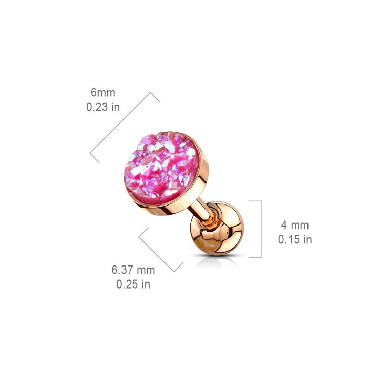 Piercing cartilage hélix or rose druse rose