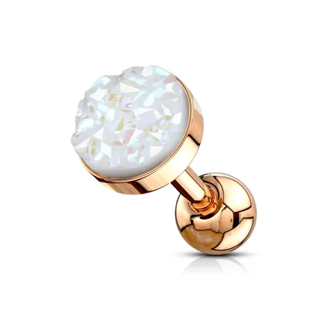 Piercing cartilage hélix or rose druse blanche