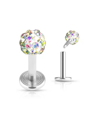 Piercing Labret Multi Crystal Ferido Aurore Boréale