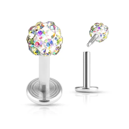 Piercing Labret Multi Crystal Ferido Aurore Boréale
