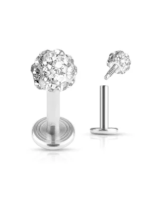 Piercing Labret Multi Crystal Ferido Blanc